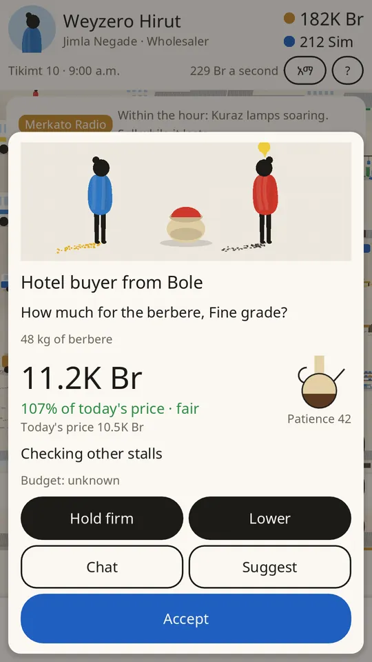 A hotel buyer from Bole haggles over berbere