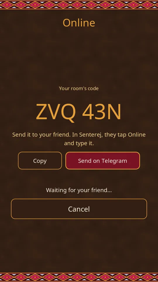 A room code to share with a friend